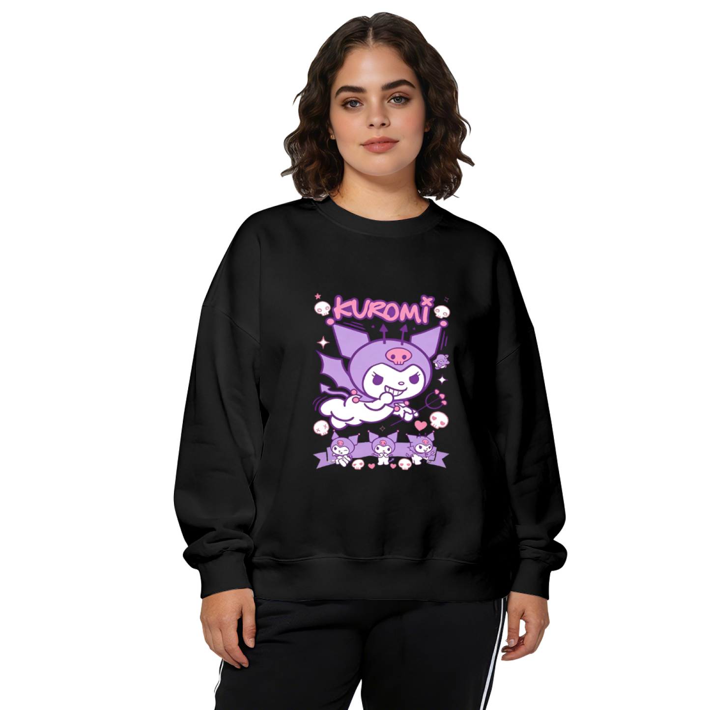 Trendy Graffiti Kuromi Sanrio Fan Crewneck Sweatshirt