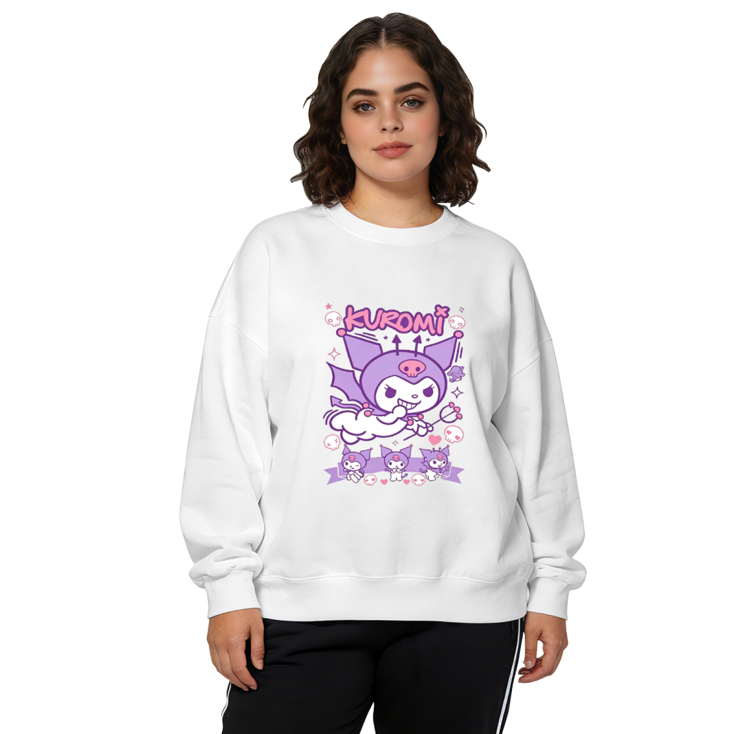 Trendy Graffiti Kuromi Sanrio Fan Crewneck Sweatshirt