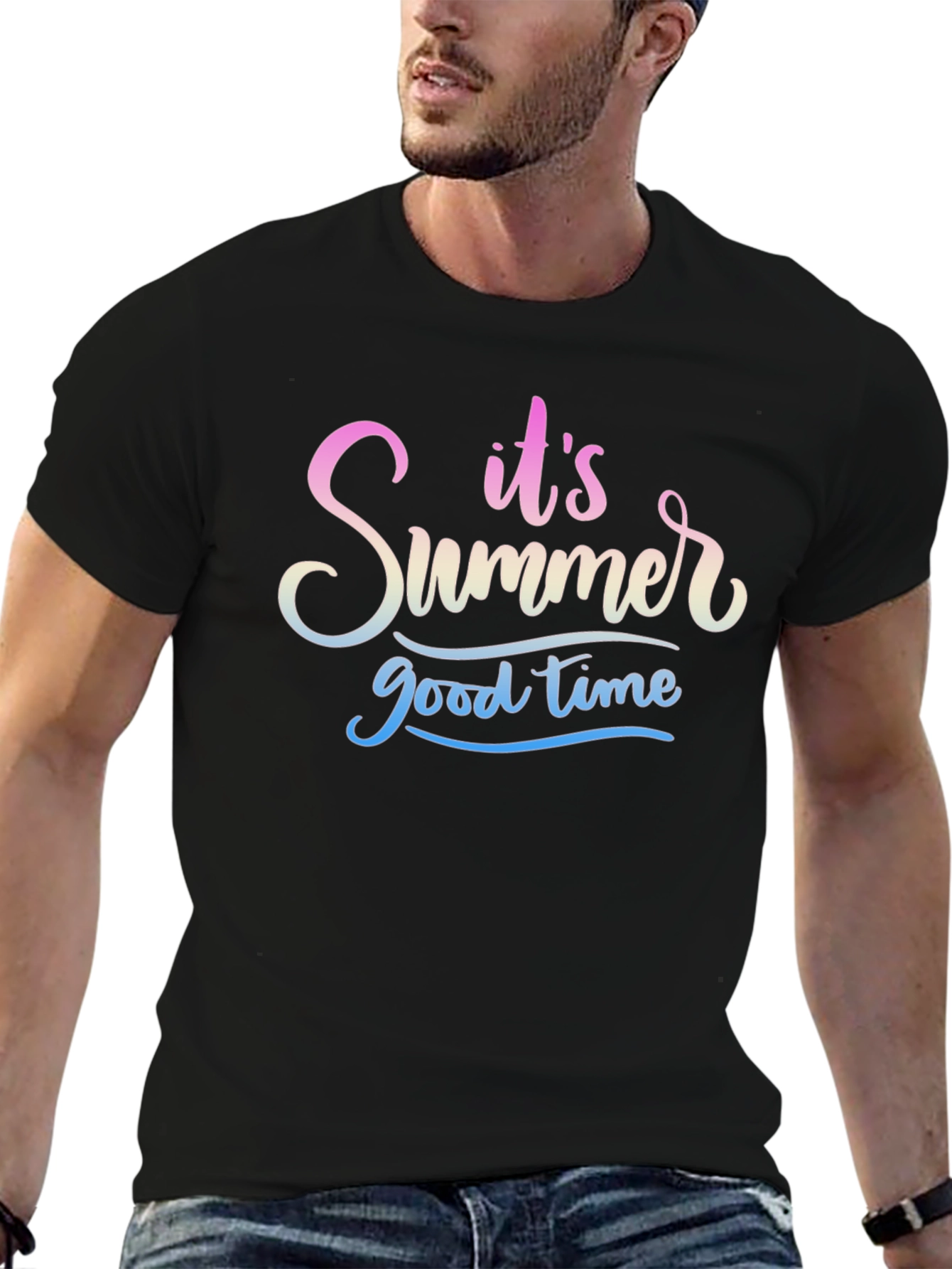 Its Summer Good Time Black T-Shirt
