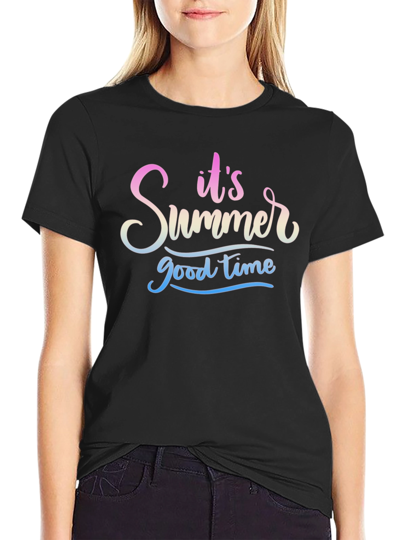 Its Summer Good Time Black T-Shirt
