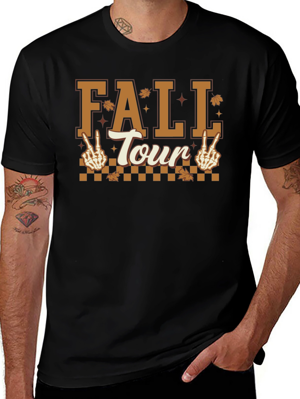 Fall Tour Skeleton Peace Sign T-Shirt