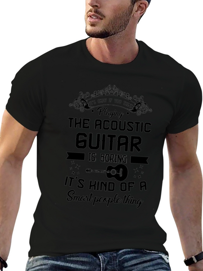 Acoustic Guitar Smart People Black T-Shirt