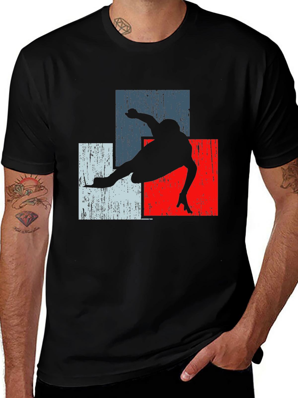 Retro Skater Tee - Black Graphic T-Shirt
