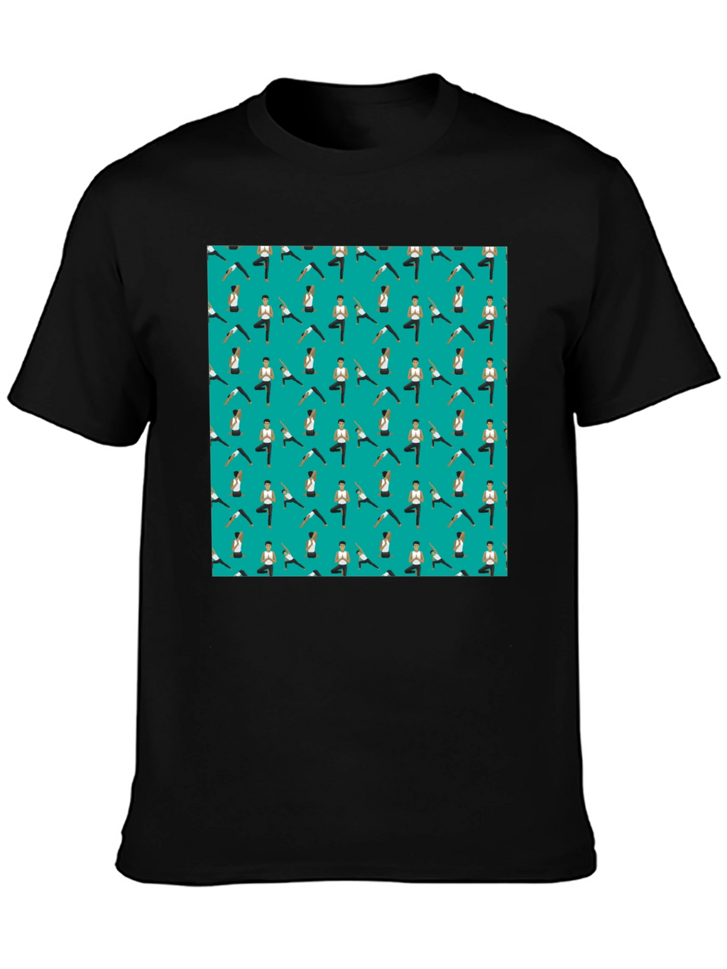 Yoga Pattern Mens Black T-Shirt