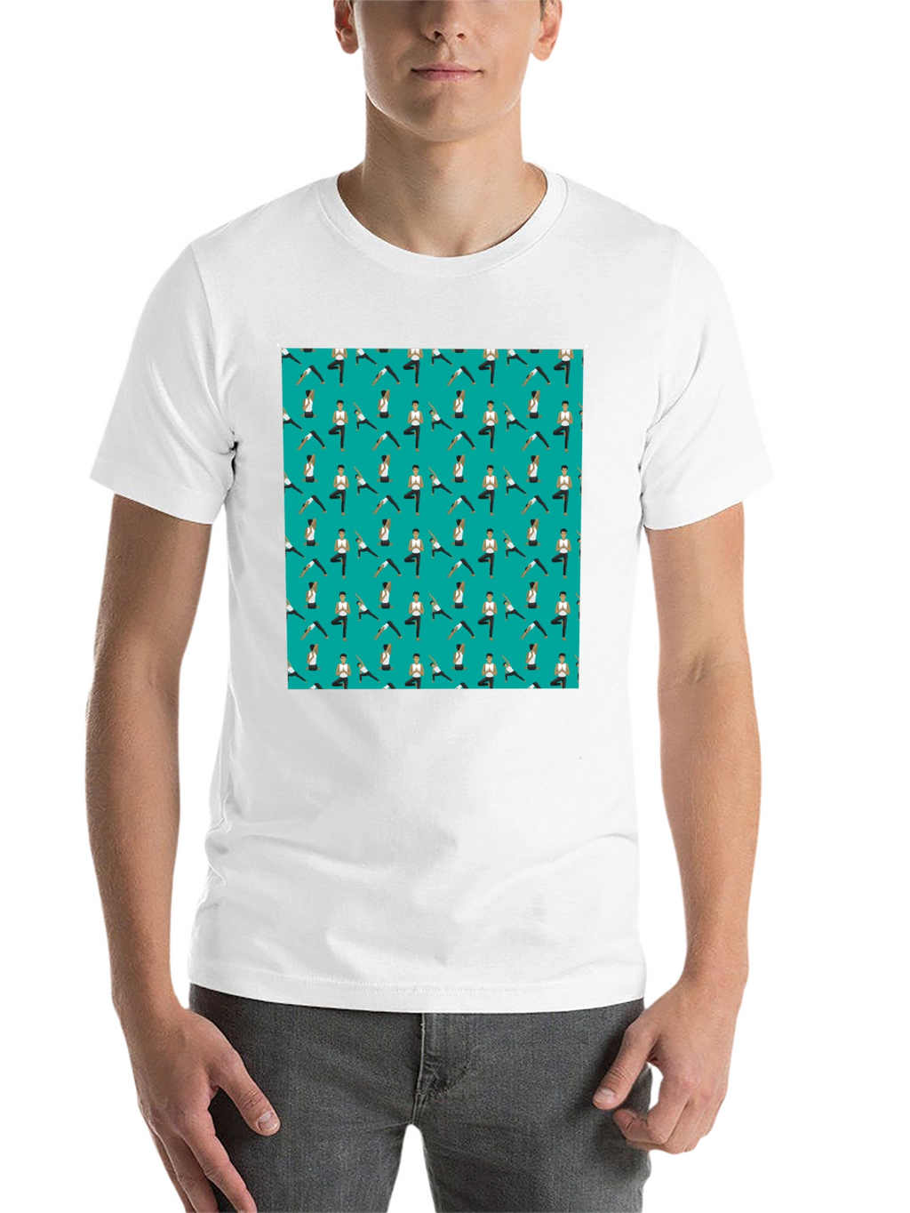 Yoga Pattern Mens Black T-Shirt