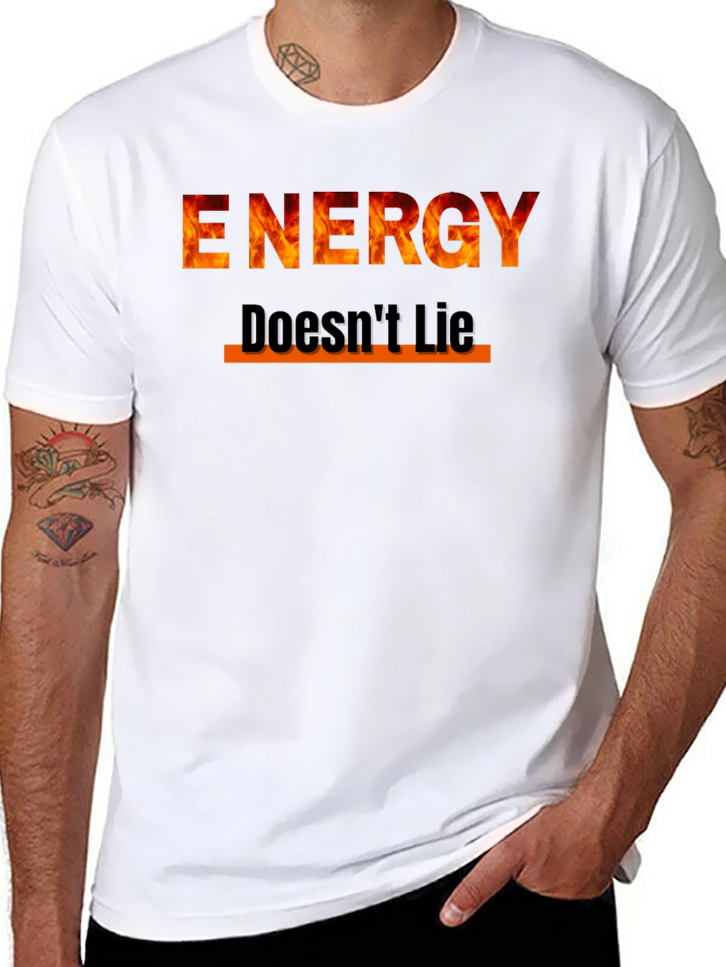 Energy Doesnt Lie Graphic Tee - Fire Design