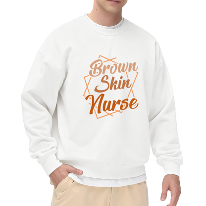 Brown Skin Nurse Diamond Frame Nursing Crewneck Sweatshirt | Diversity Healthcare Pride Pullover, Nurse Appreciation Gift