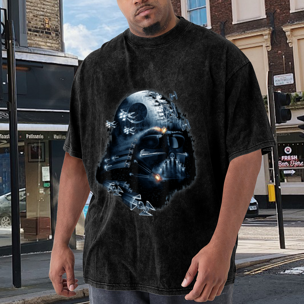 Darth Vader Death Star Star Wars Space Battle Vintage Graphic T-Shirt