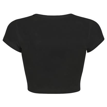 Minimal Bull Logo Black Cropped Baby Tee ¨C Simple Streetwear Fitted Top