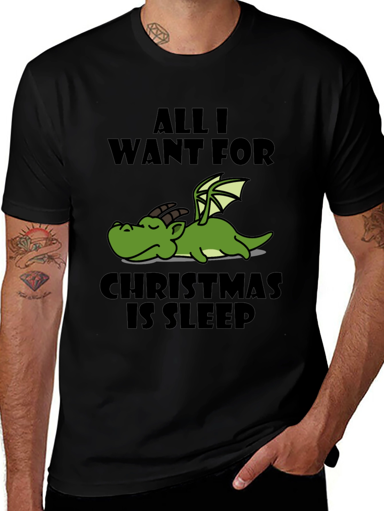 All I Want for Christmas is Sleep Dragon Graphic Tee