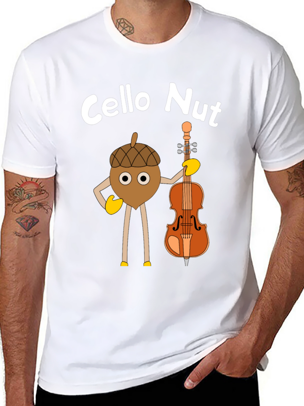 Cello Nut Graphic Tee - Musician Humor