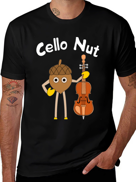 Cello Nut Graphic Tee - Musician Humor