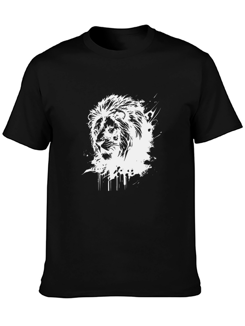 Lion Graphic Print Crew Neck T-Shirt