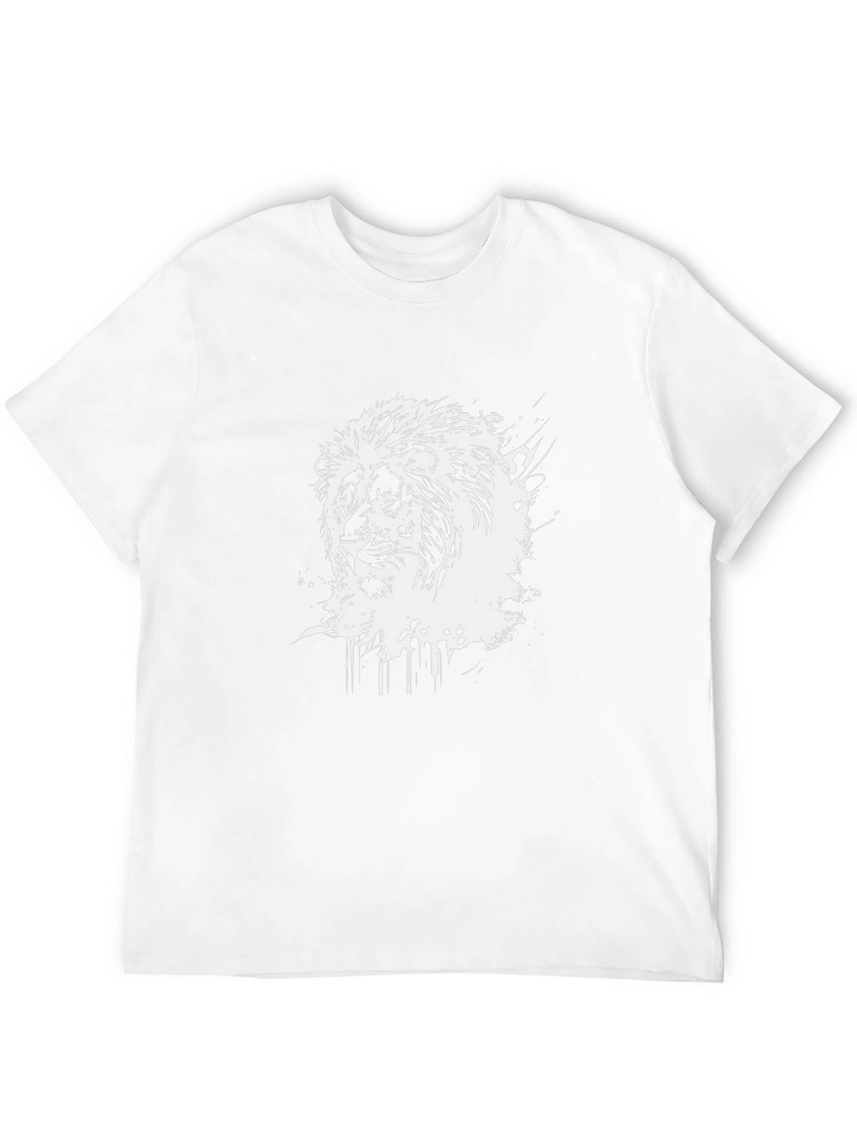 Lion Graphic Print Crew Neck T-Shirt