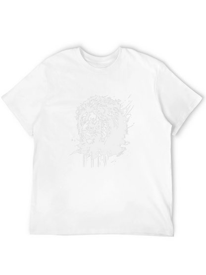 Lion Graphic Print Crew Neck T-Shirt