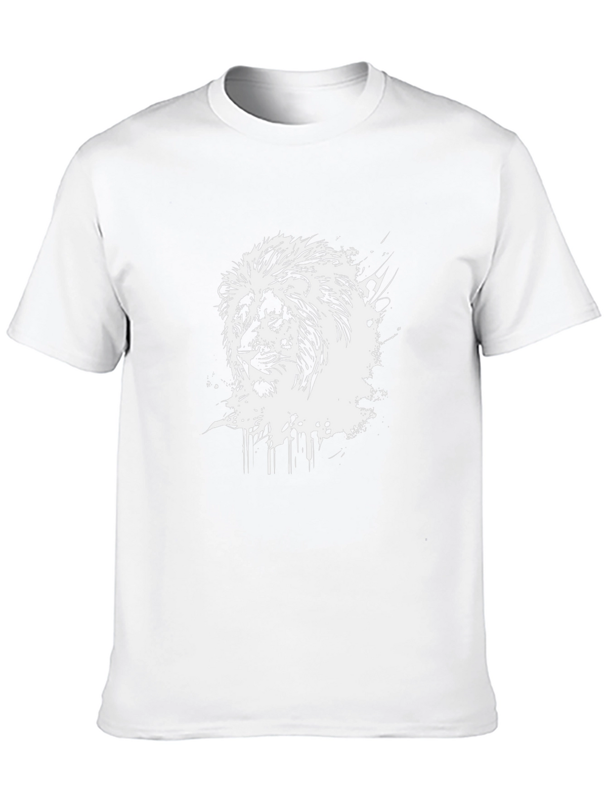 Lion Graphic Print Crew Neck T-Shirt