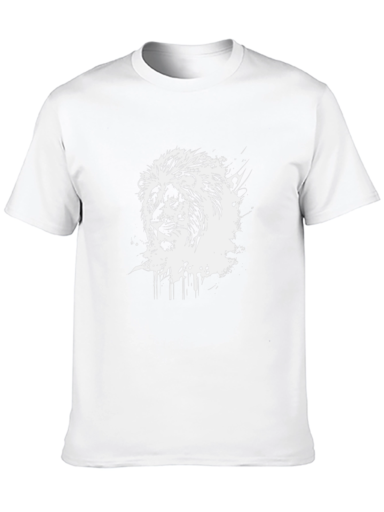 Lion Graphic Print Crew Neck T-Shirt