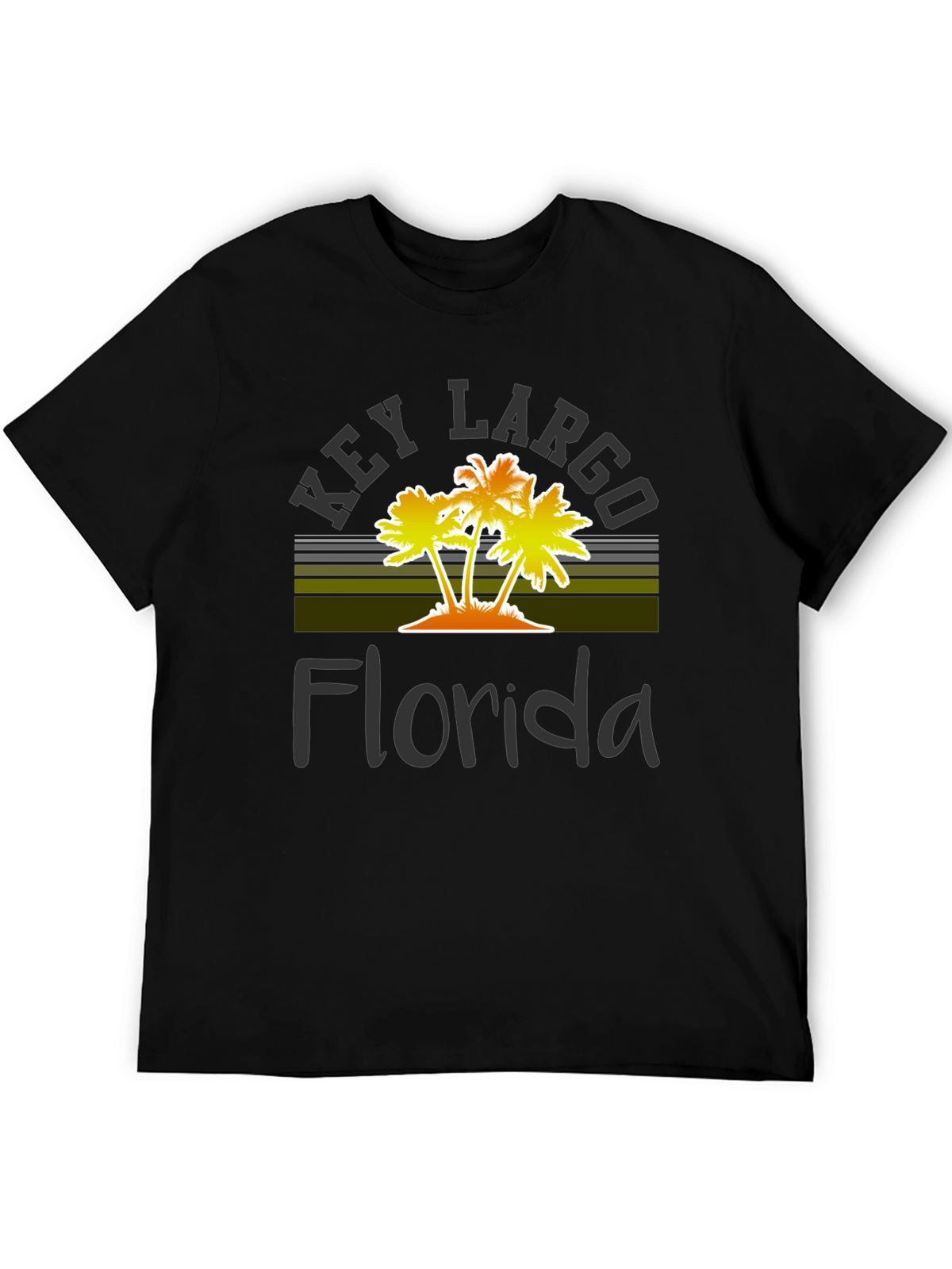 Key Largo Florida Palm Tree Graphic T-Shirt
