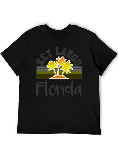 Key Largo Florida Palm Tree Graphic T-Shirt