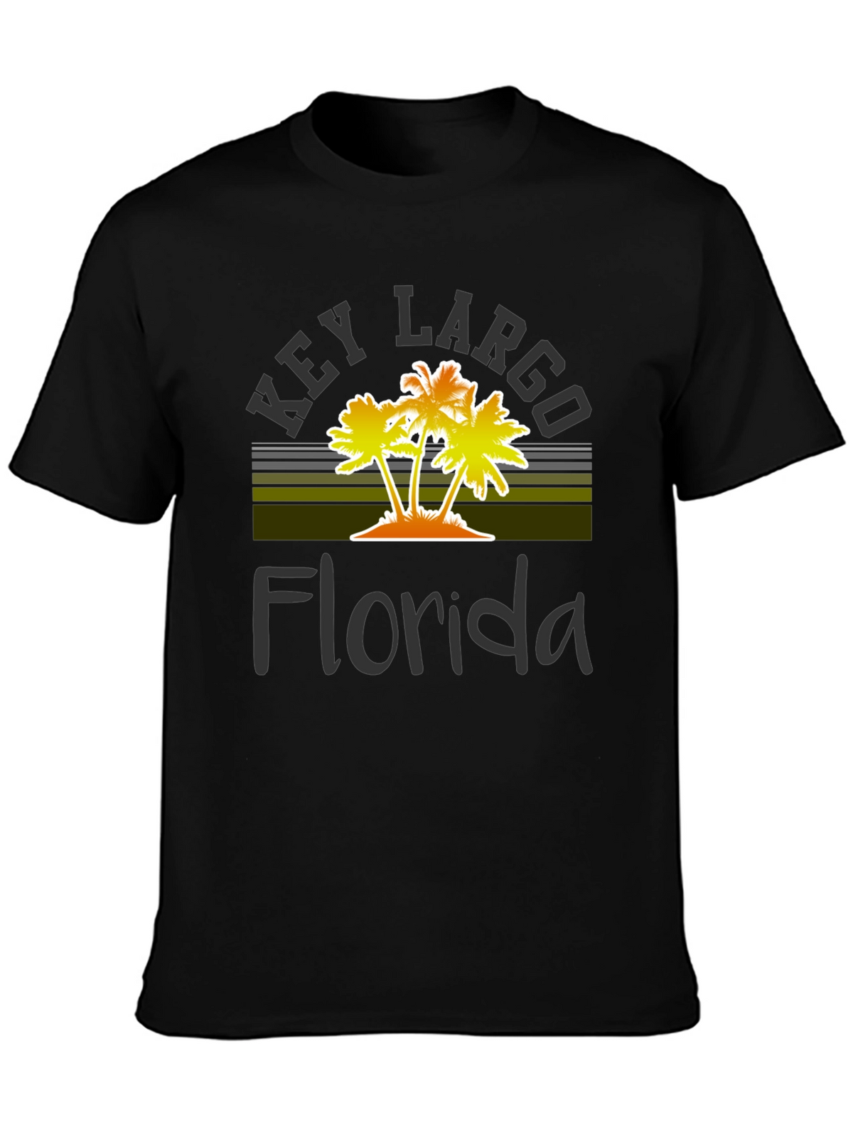 Key Largo Florida Palm Tree Graphic T-Shirt