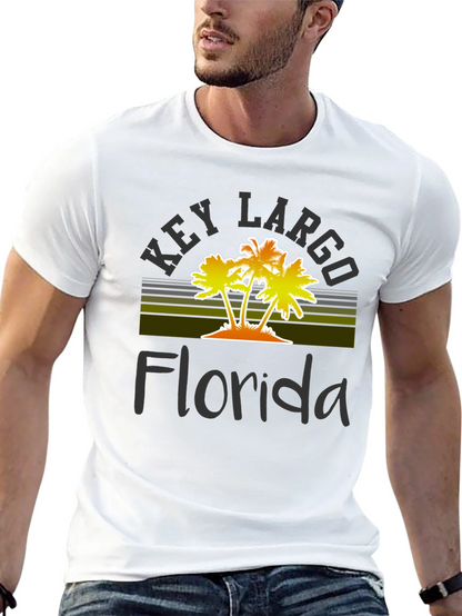Key Largo Florida Palm Tree Graphic T-Shirt
