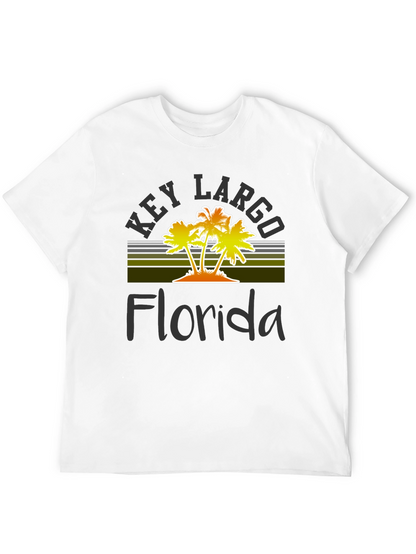 Key Largo Florida Palm Tree Graphic T-Shirt