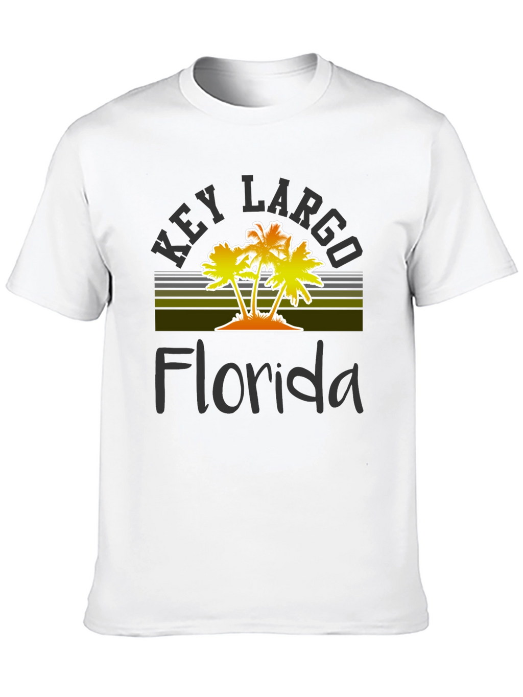 Key Largo Florida Palm Tree Graphic T-Shirt