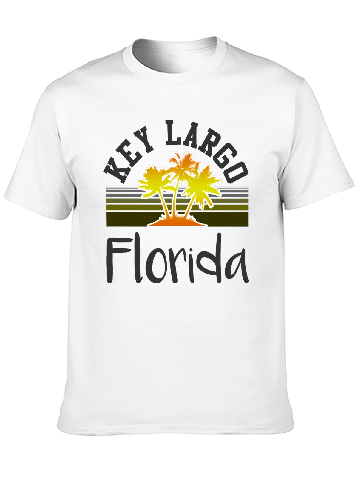 Key Largo Florida Palm Tree Graphic T-Shirt