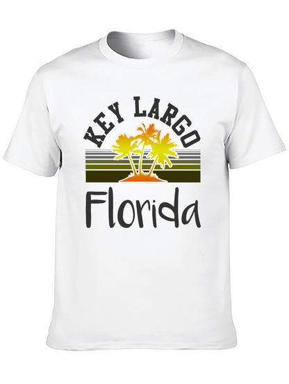 Key Largo Florida Palm Tree Graphic T-Shirt