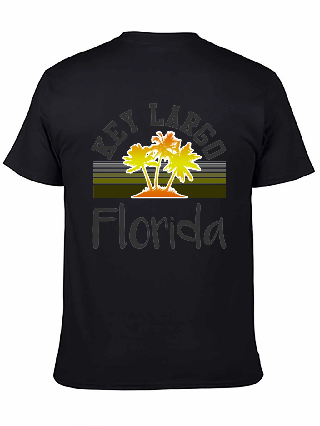Key Largo Florida Palm Tree Graphic T-Shirt