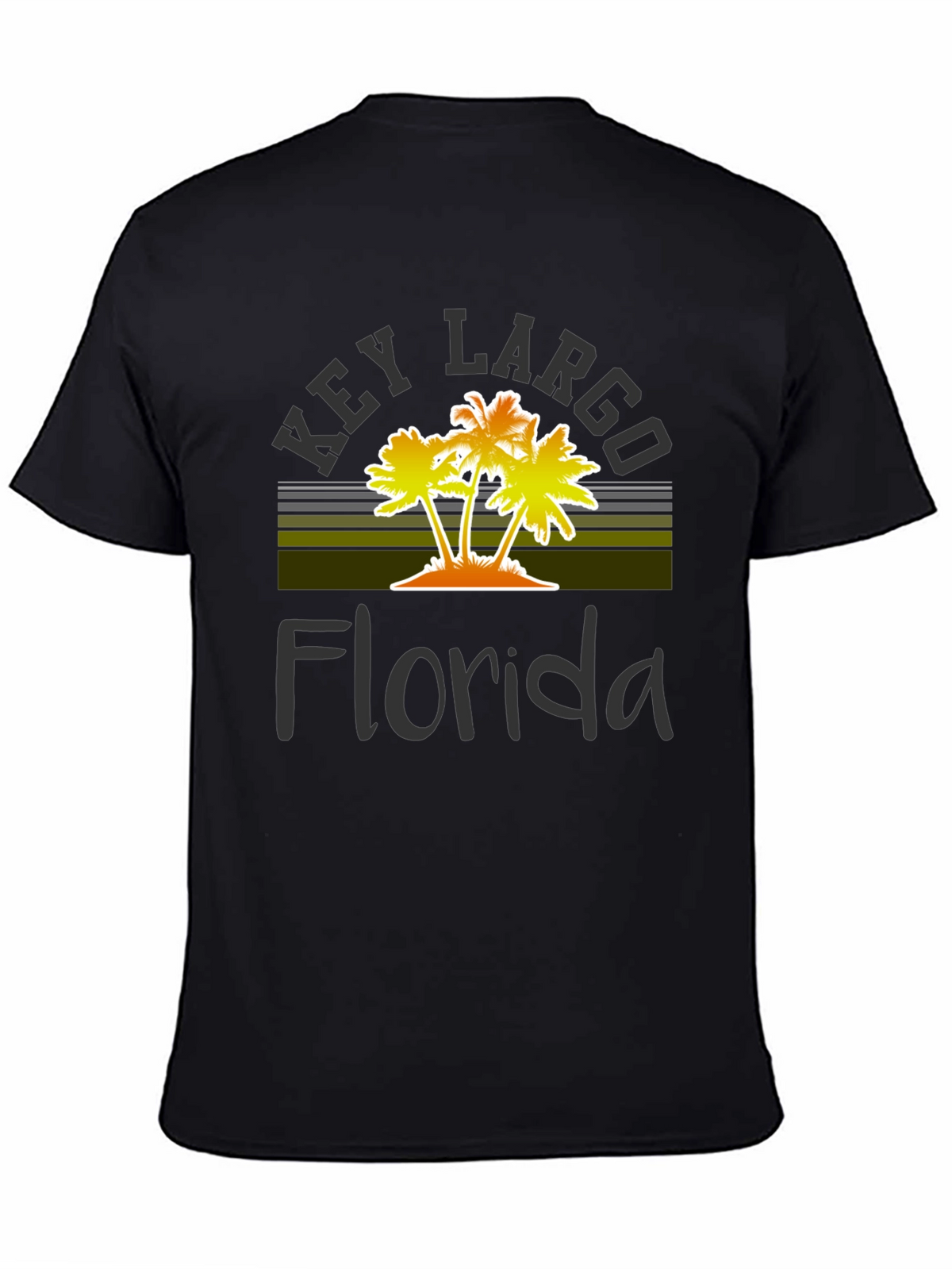 Key Largo Florida Palm Tree Graphic T-Shirt