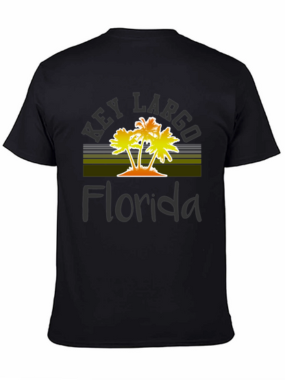 Key Largo Florida Palm Tree Graphic T-Shirt