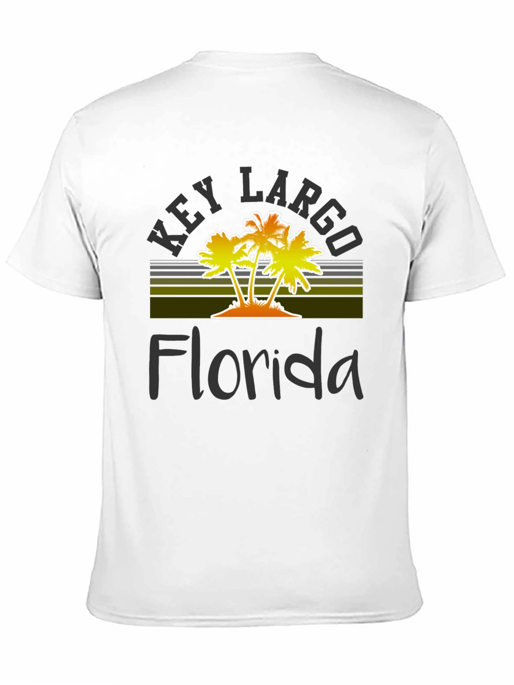 Key Largo Florida Palm Tree Graphic T-Shirt