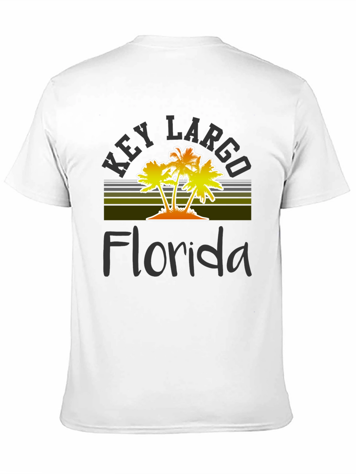Key Largo Florida Palm Tree Graphic T-Shirt