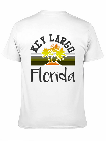 Key Largo Florida Palm Tree Graphic T-Shirt