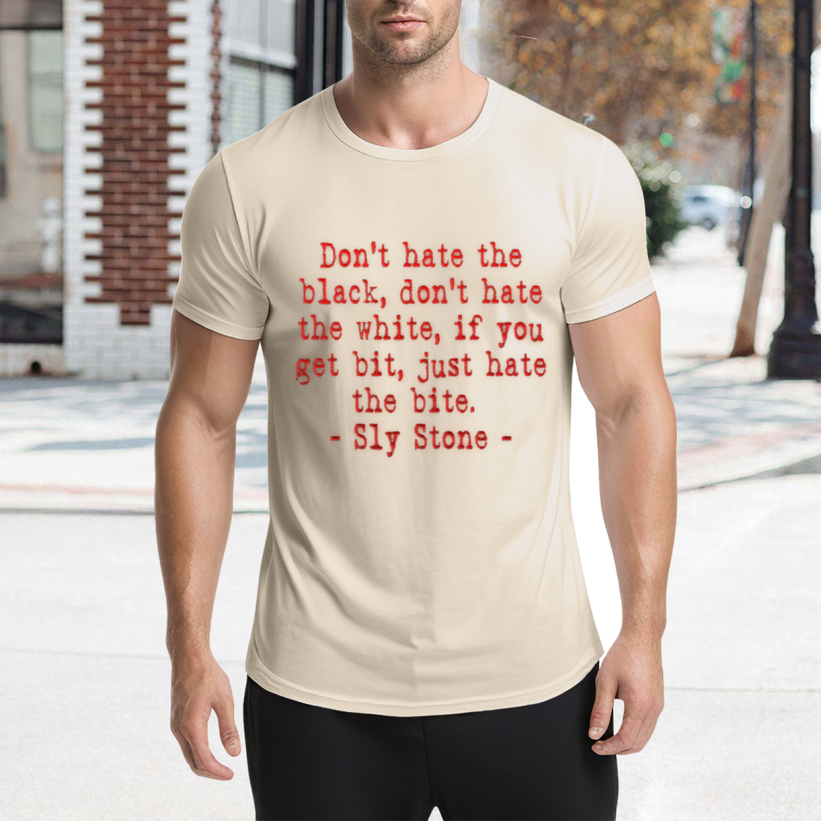 Vintage Sly Stone Equality Quote Typography Tee