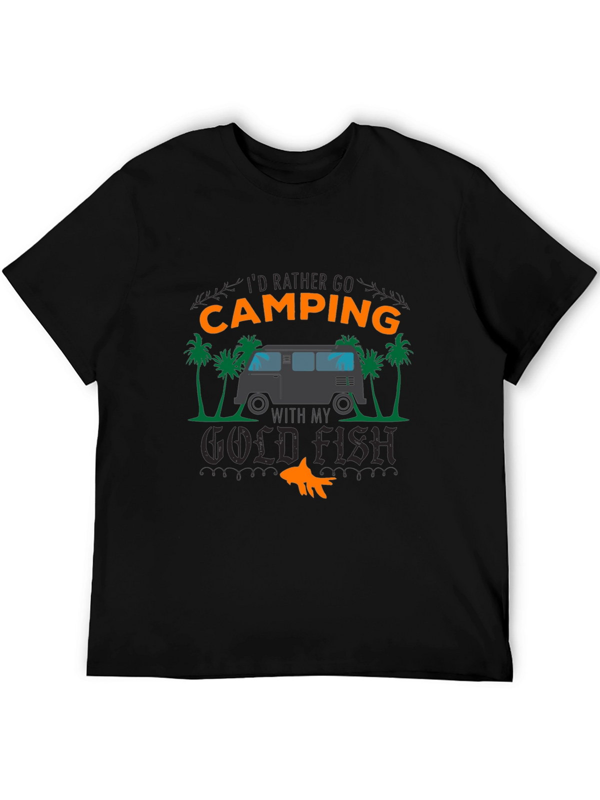 Camping Goldfish Graphic Tee