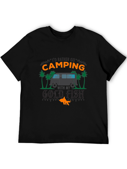 Camping Goldfish Graphic Tee