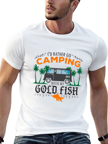 Camping Goldfish Graphic Tee