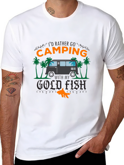 Camping Goldfish Graphic Tee
