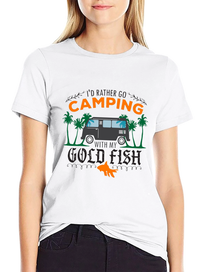 Camping Goldfish Graphic Tee