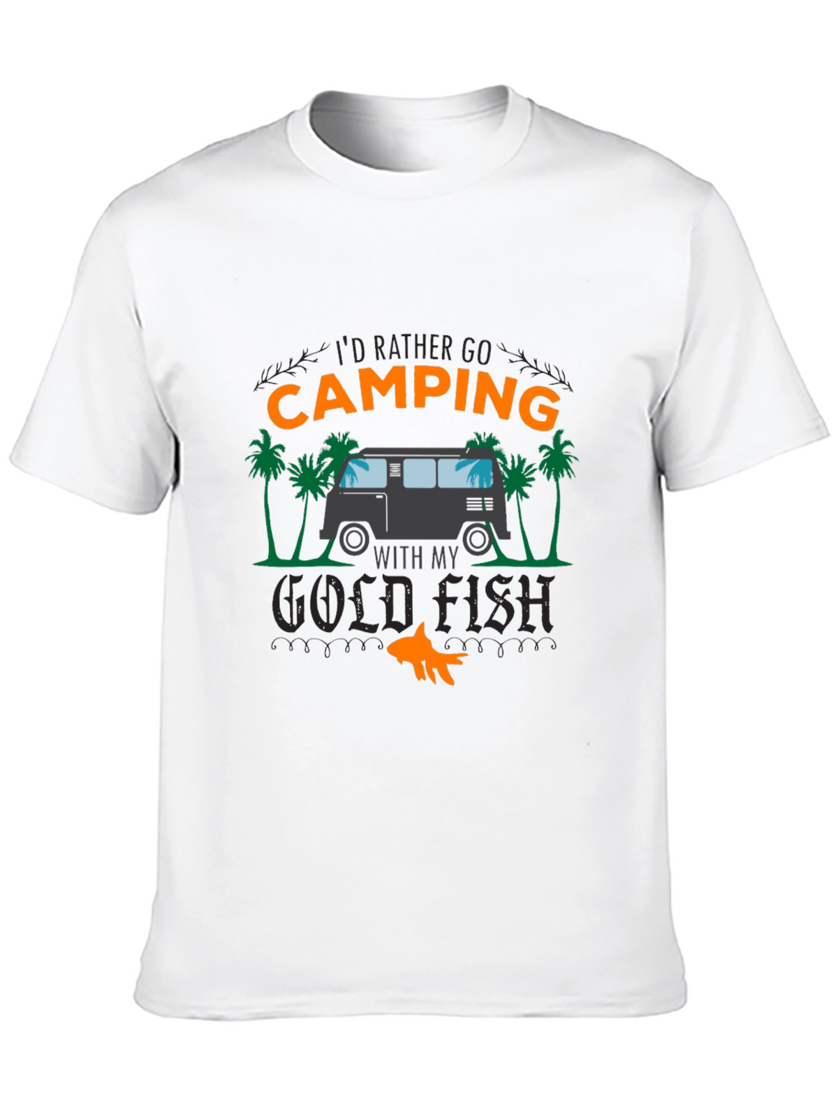 Camping Goldfish Graphic Tee