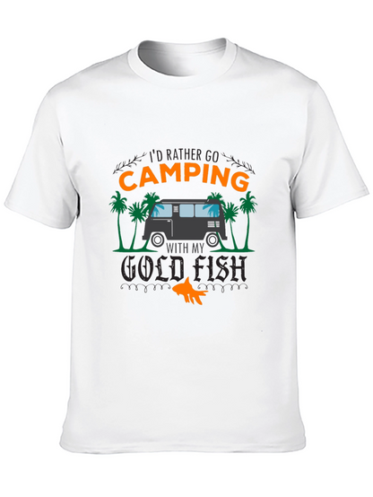Camping Goldfish Graphic Tee