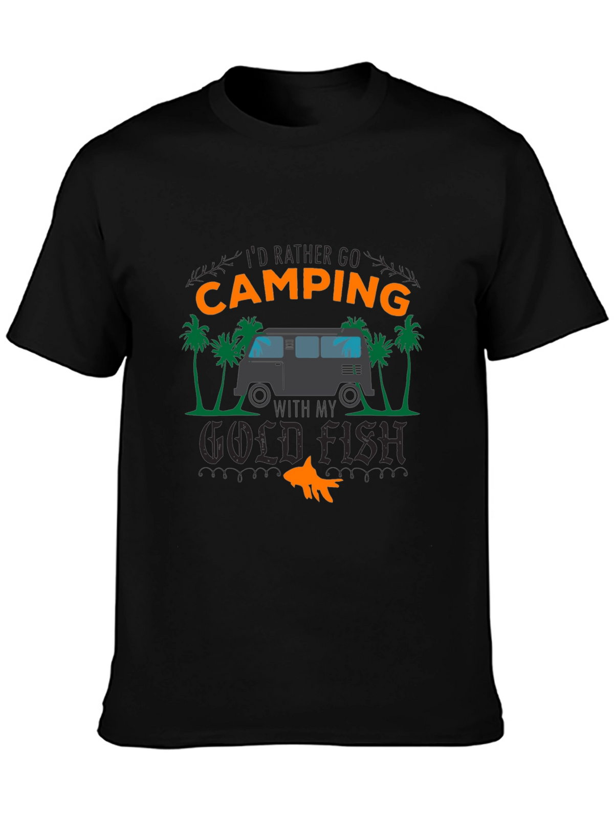 Camping Goldfish Graphic Tee