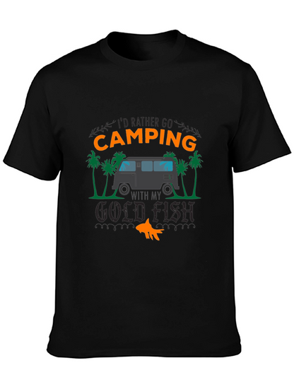 Camping Goldfish Graphic Tee