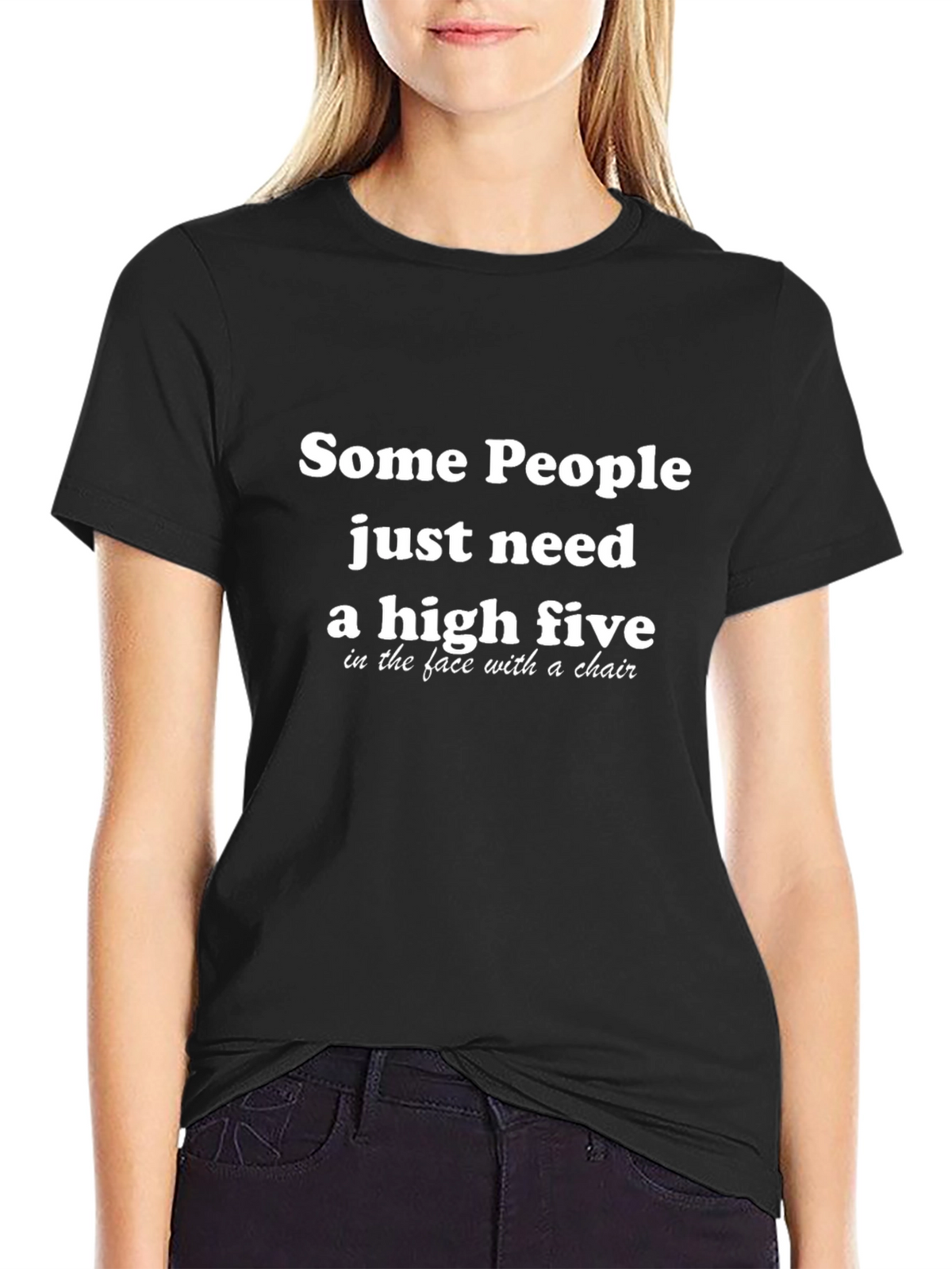 Humorous High Five T-Shirt: Face Chair Edition
