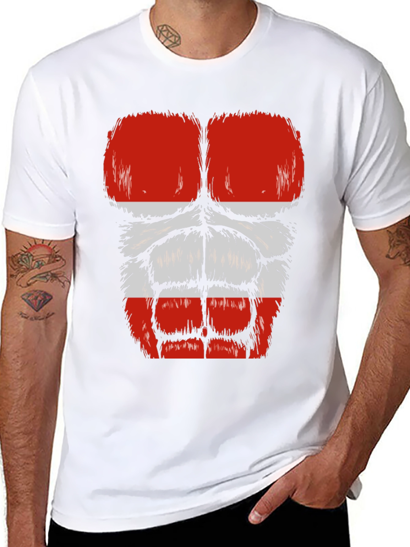 Funny Gorilla Bodybuilder Austrian Flag Muscle T-Shirt