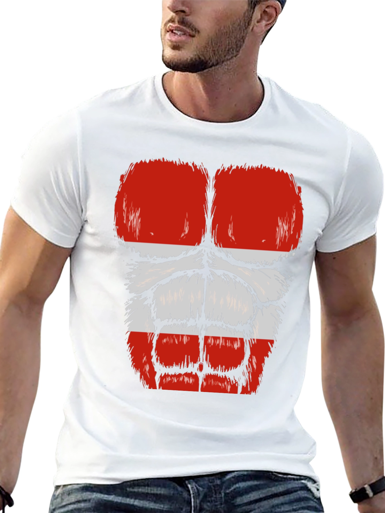 Funny Gorilla Bodybuilder Austrian Flag Muscle T-Shirt