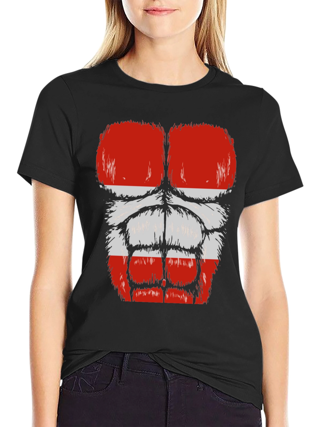 Funny Gorilla Bodybuilder Austrian Flag Muscle T-Shirt