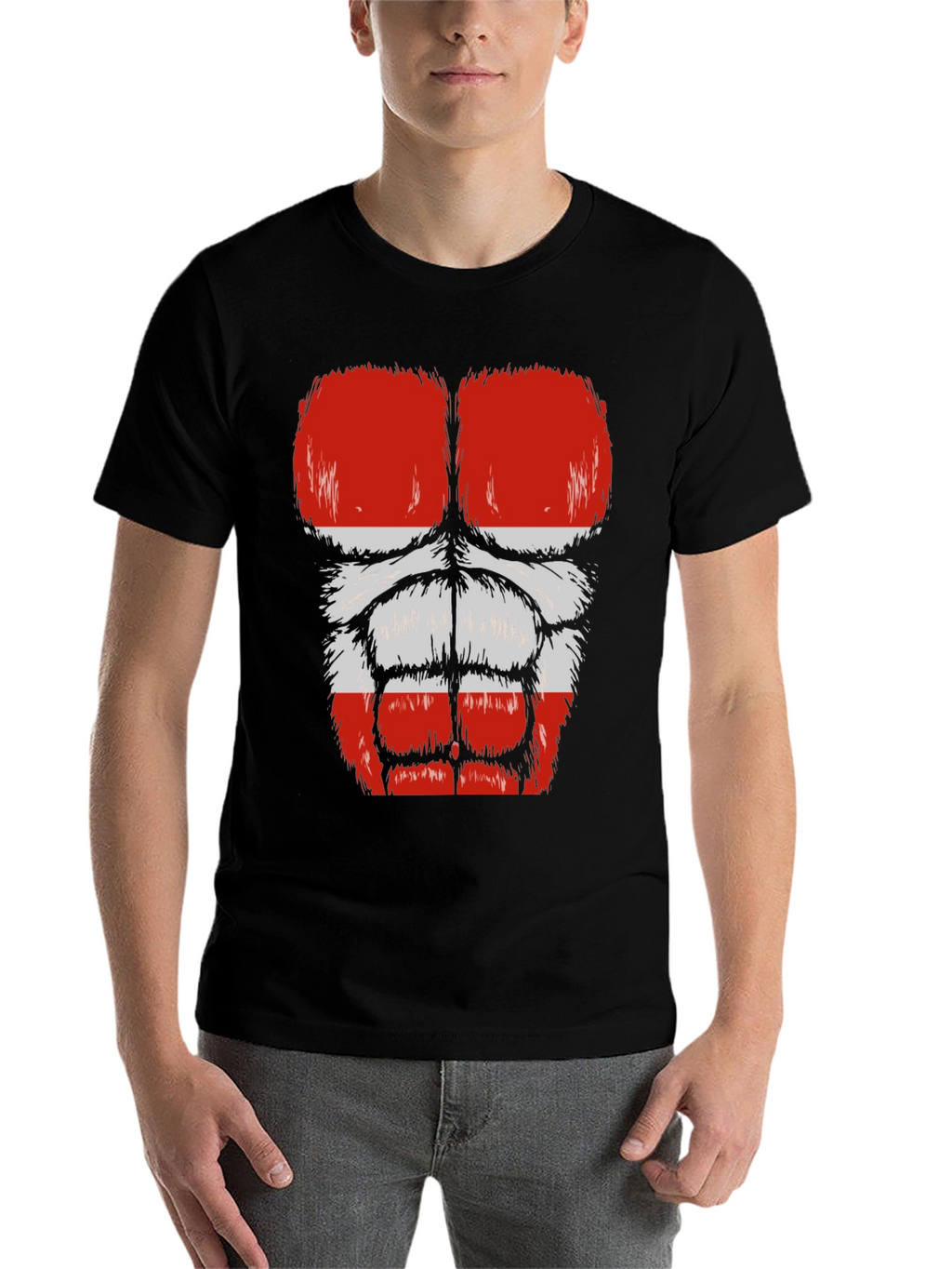 Funny Gorilla Bodybuilder Austrian Flag Muscle T-Shirt
